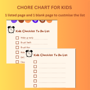 Bright Printable Chore Chart for Kids